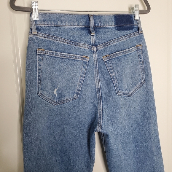 Abercrombie & Fitch Blue Dad High Rise Carpenter Straight Leg Jeans - Picture 9 of 12